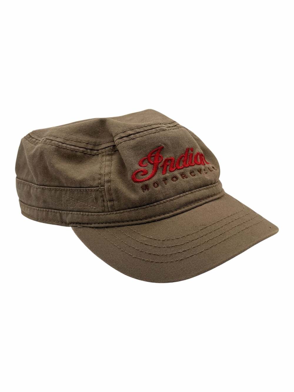 Indian Motorcycle Brown Embroidered Cadet Military Style Cap Hat